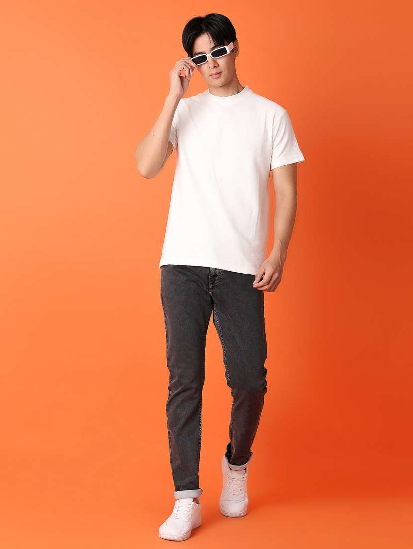 men mid rise plain slim fit jean - 21353940 -  Standard Image - 4