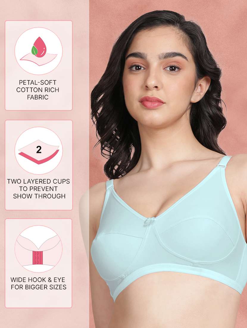 women pack of 2 solid regular bra - 21354478 -  Standard Image - 1