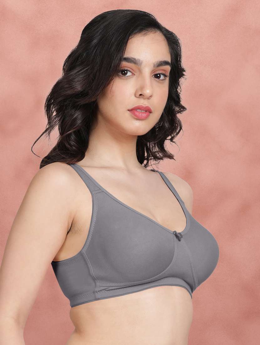 grey poly spandex regular bra - 21354484 - Standard Image - 1