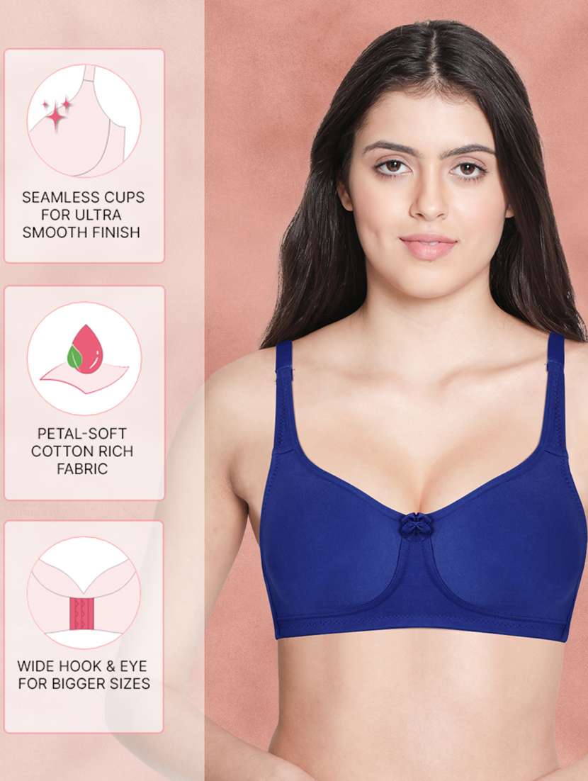 women solid blue regular bra - 21354485 -  Standard Image - 1