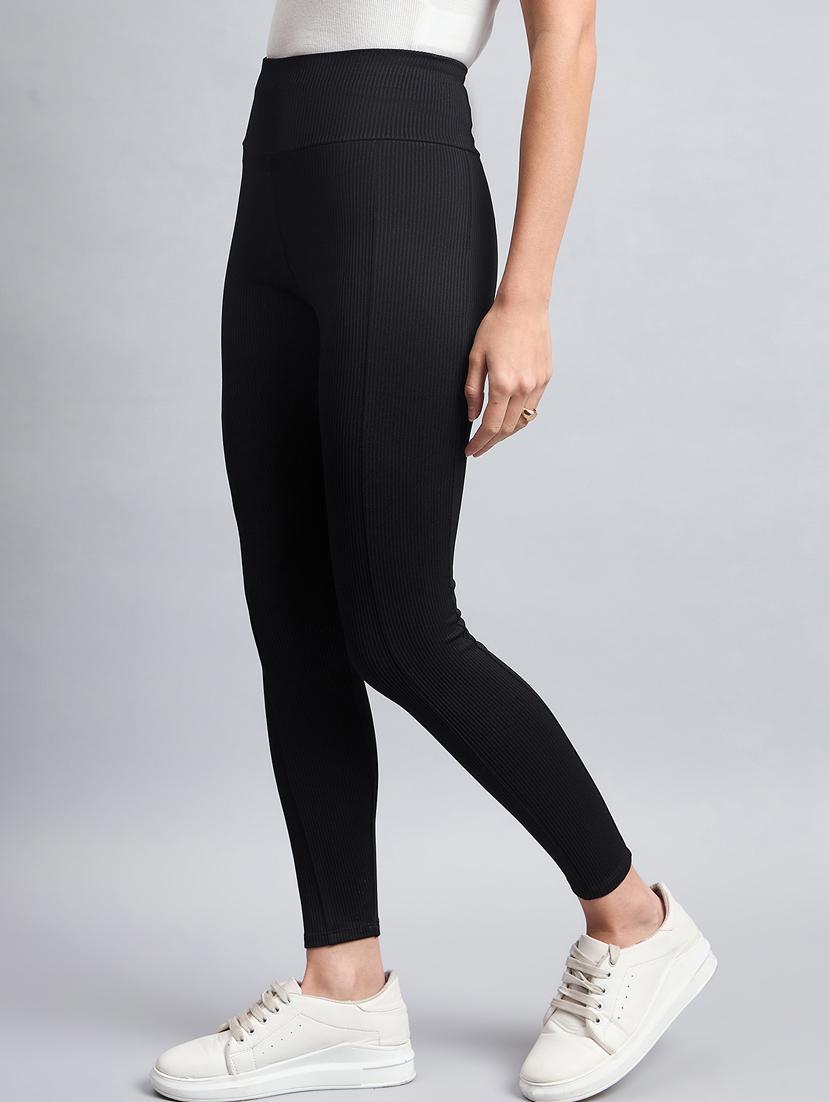 women solid mid rise legging - 21354622 - Standard Image - 1