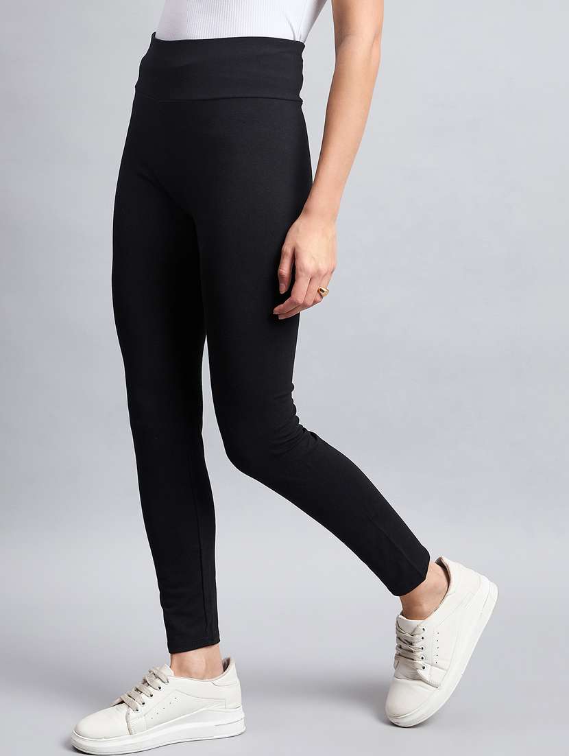 women solid mid rise legging - 21354630 -  Standard Image - 1