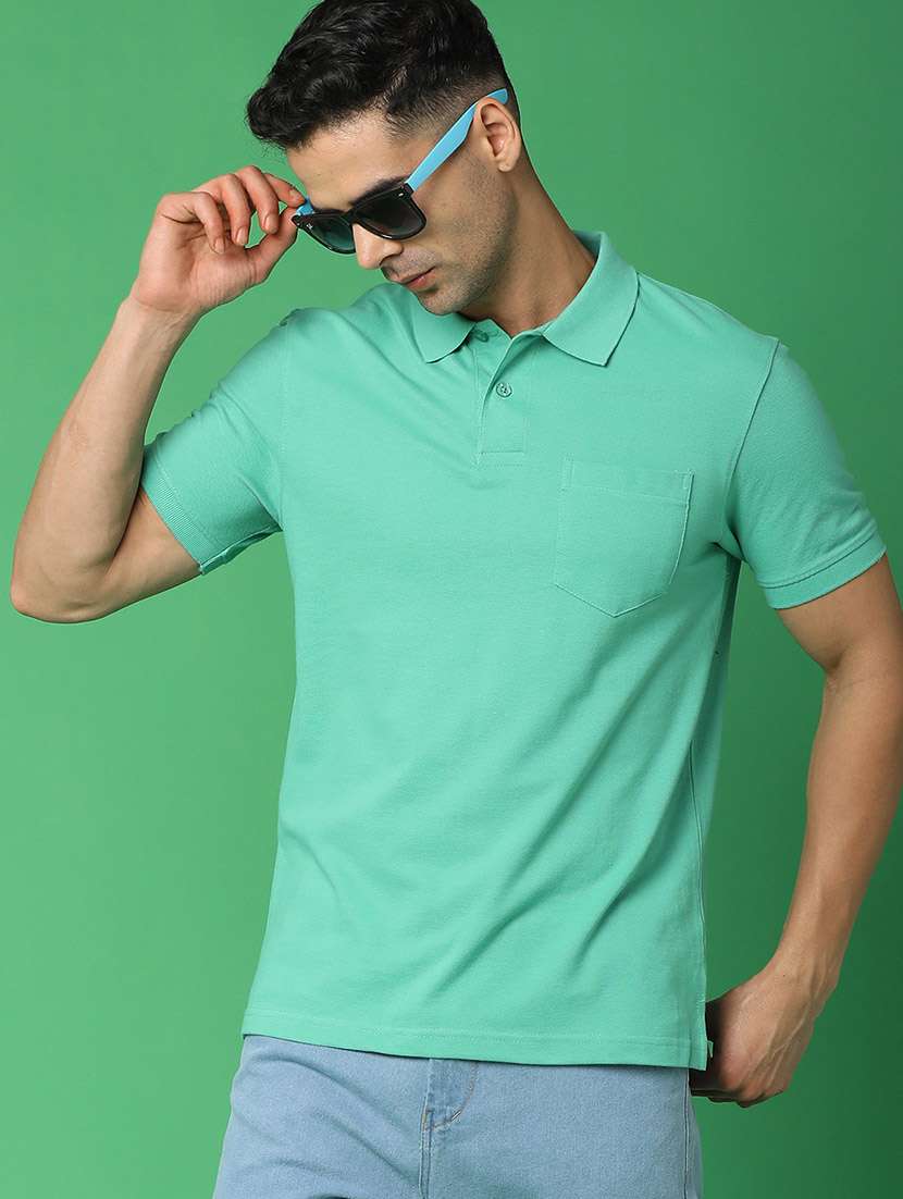 men polo neck solid t-shirt - 21354830 -  Standard Image - 1