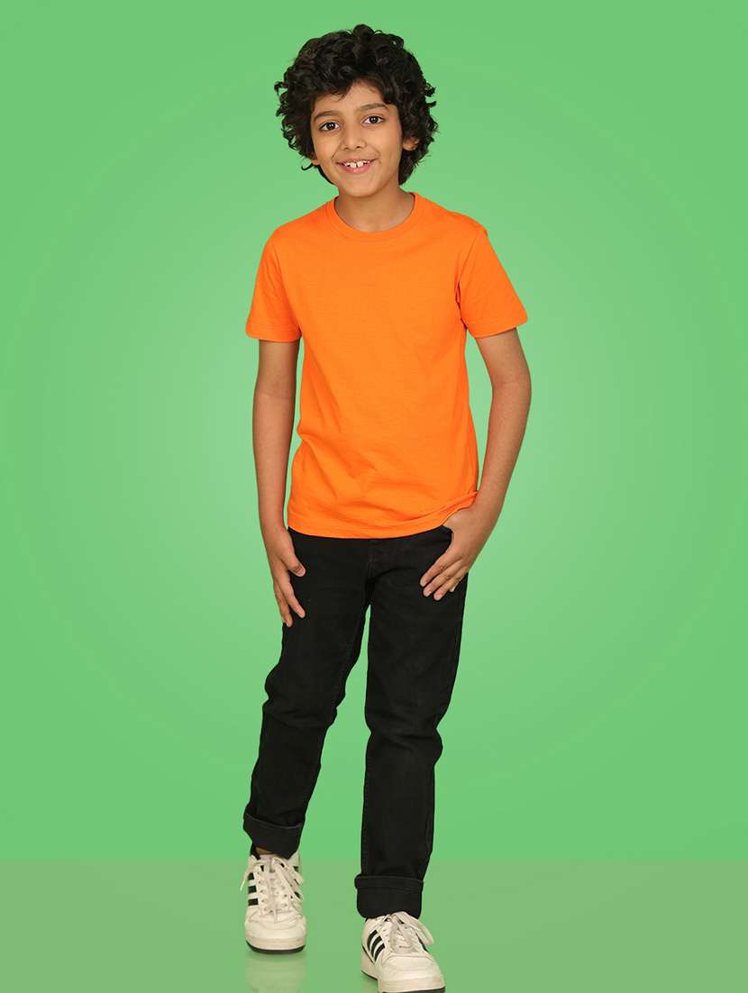 boys solid round neck t-shirt - 21354995 -  Standard Image - 1