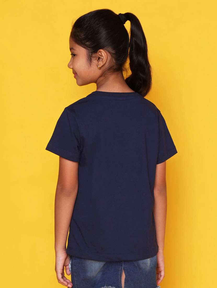 girls round neck graphic printed tees - 21355402 - Standard Image - 1