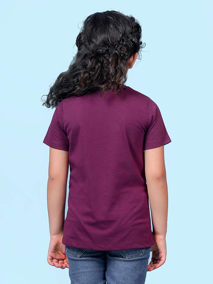 girls round neck graphic printed tees - 21355425 -  Standard Image - 1