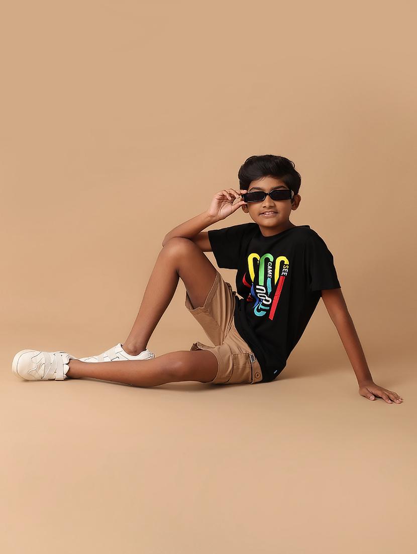 black front size cotton t-shirt - 21355502 - Standard Image - 4