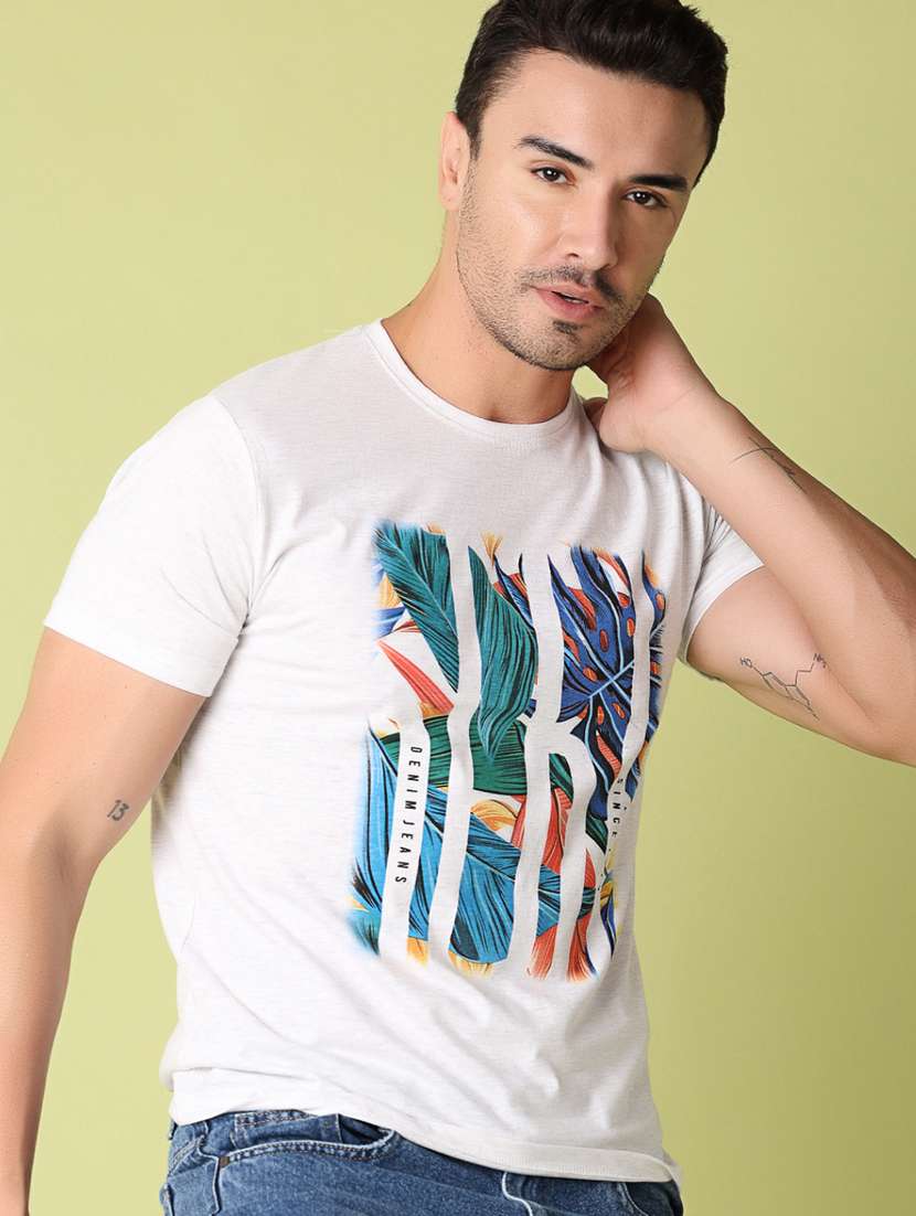 men front print short sleeve t-shirt - 21355506 -  Standard Image - 1