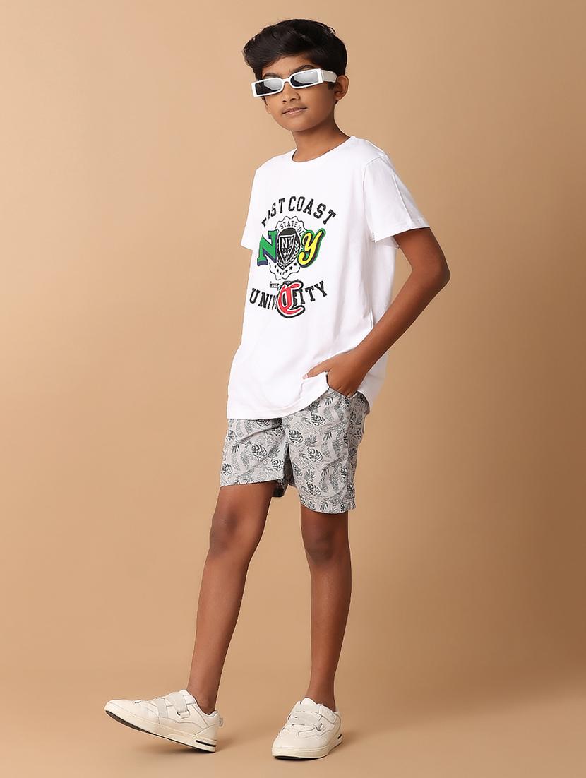 white front print cotton t-shirt - 21355539 - Standard Image - 4