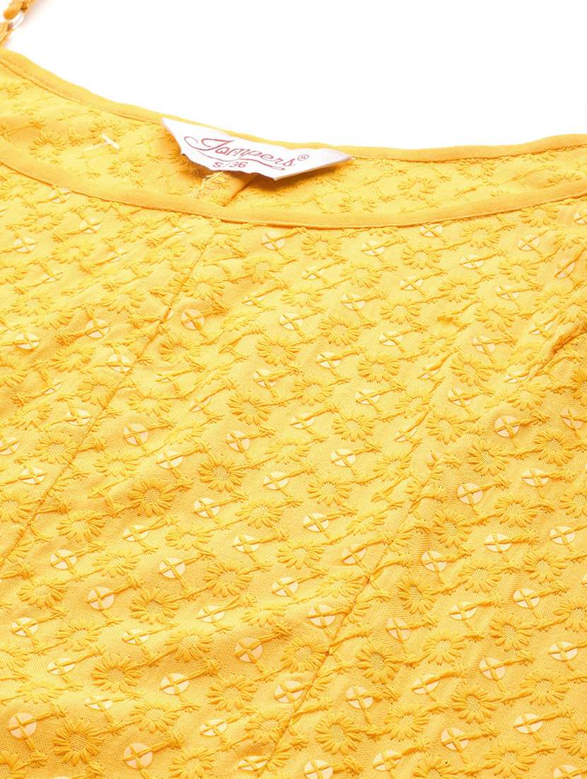 women yellow round neck a-line dress - 21355728 -  Standard Image - 4