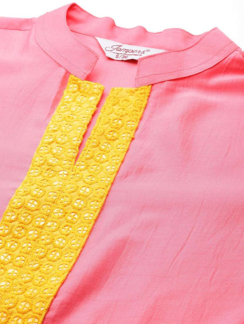 women mandarin neck fit & flare dress - 21355732 -  Standard Image - 4