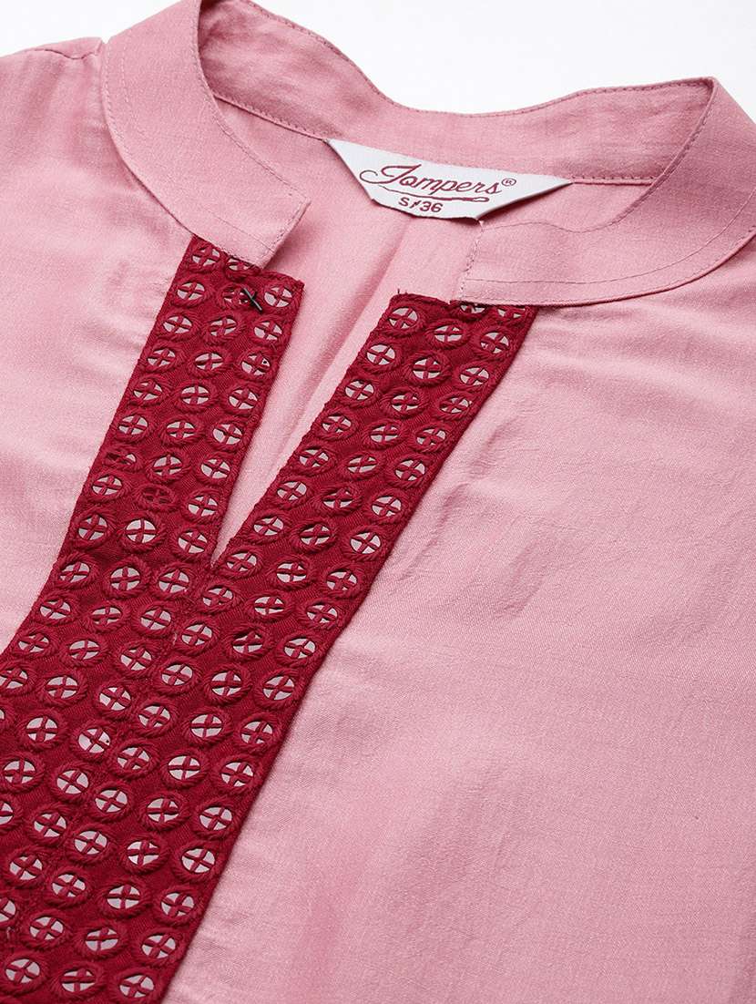 women mandarin neck fit & flare dress - 21355733 -  Standard Image - 4