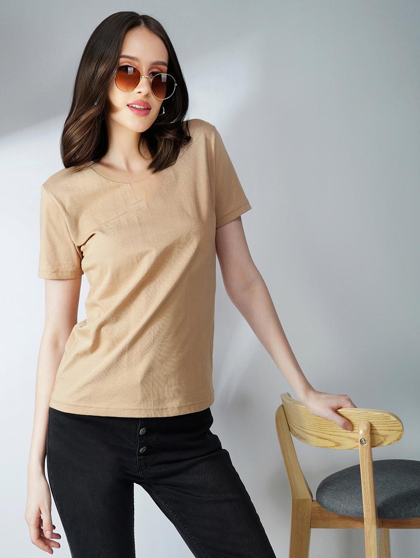 women soid short sleeves t-shirt - 21355750 - Zoom Image - 0