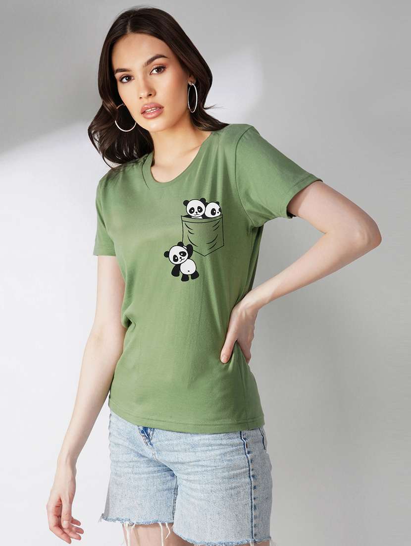 women placement print short sleeves t-shirt