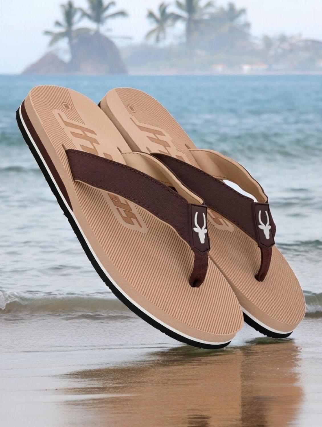 brown synthetic toe separator flip flops - 21356025 - Zoom Image - 0