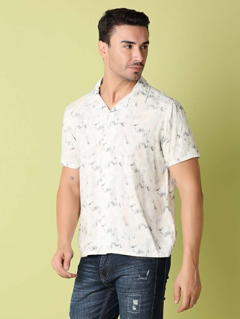 men green printed casual shirt - 21356119 -  Standard Image - 1