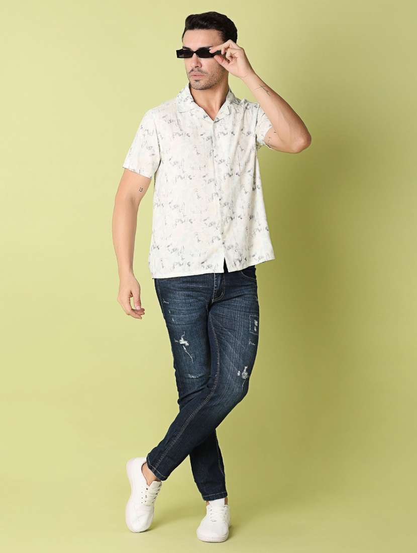 men green printed casual shirt - 21356119 -  Standard Image - 4