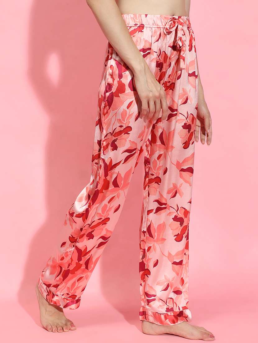 women pink satin pajama - 21356390 - Standard Image - 1