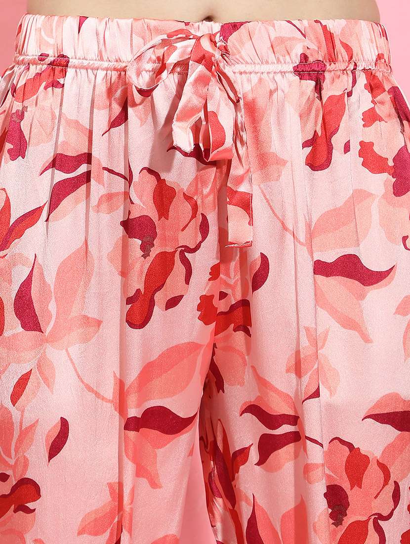 women pink satin pajama - 21356390 - Standard Image - 6