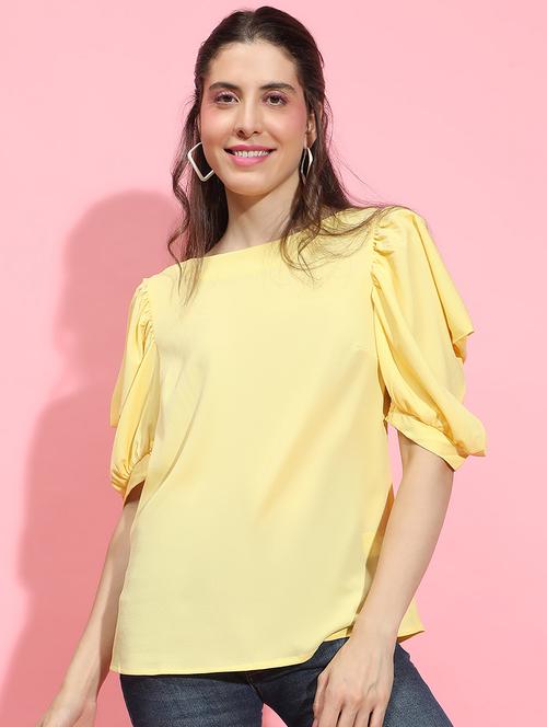women round neck solid regular top - 21356417 - Standard Image - 0