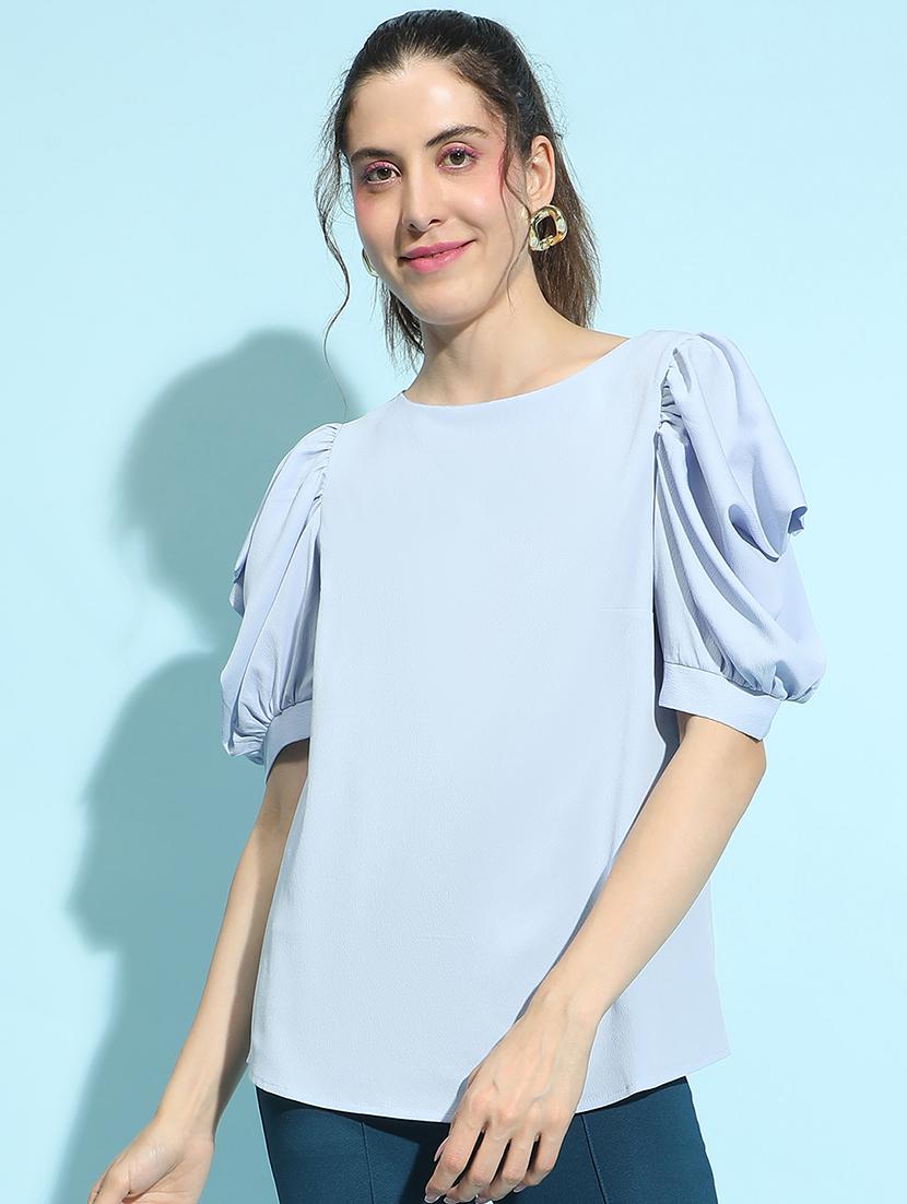 light blue solid regular top - 21356418 - Zoom Image - 0