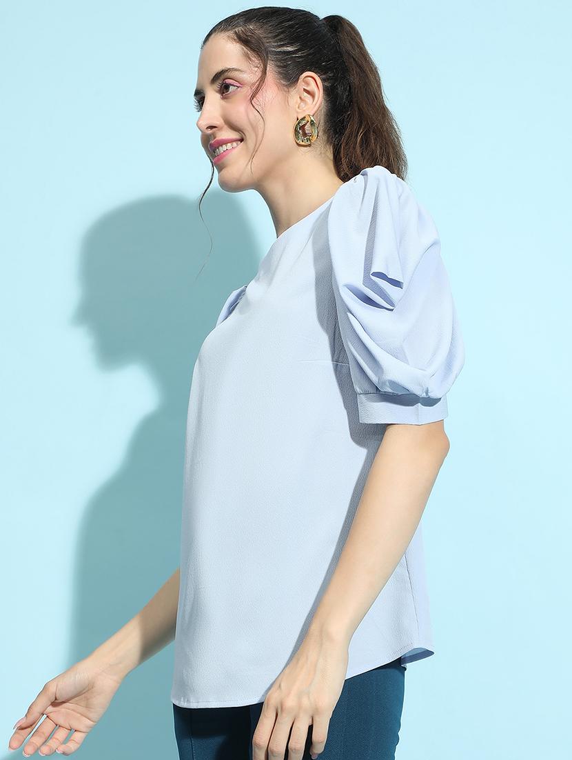 light blue solid regular top - 21356418 - Standard Image - 1