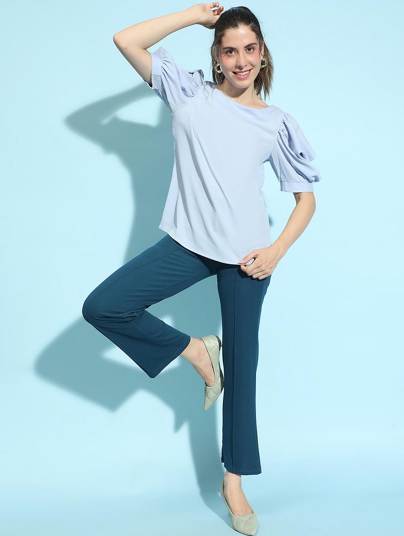 light blue solid regular top - 21356418 - Standard Image - 4