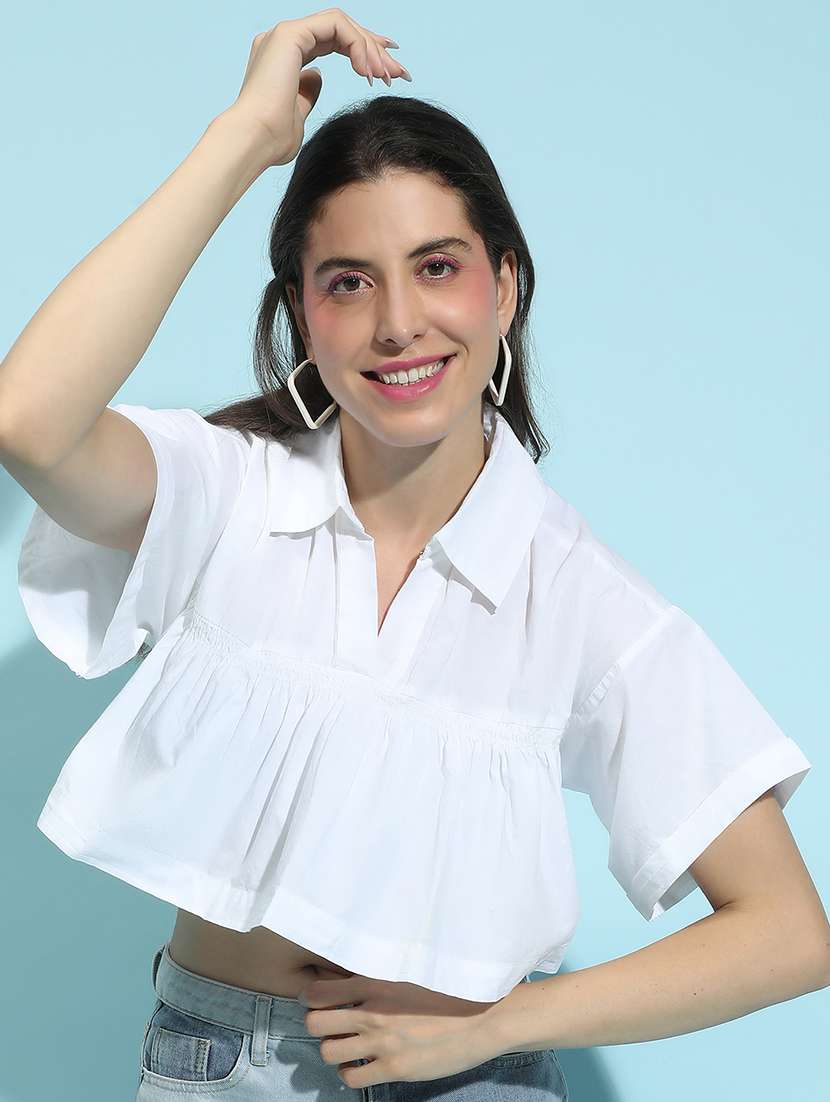 women white solid regular top - 21356426 - Zoom Image - 0