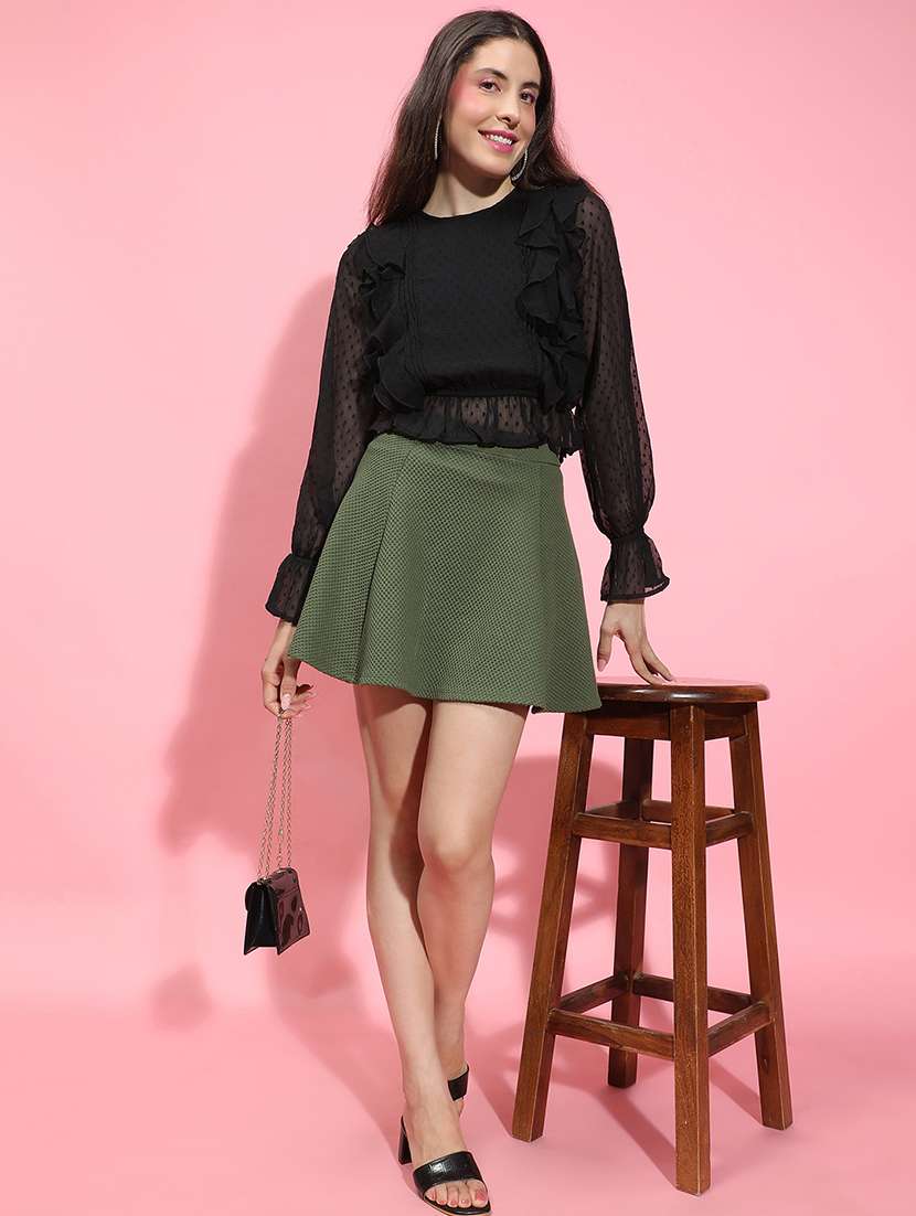 women black self-designed regular top - 21356437 -  Standard Image - 4