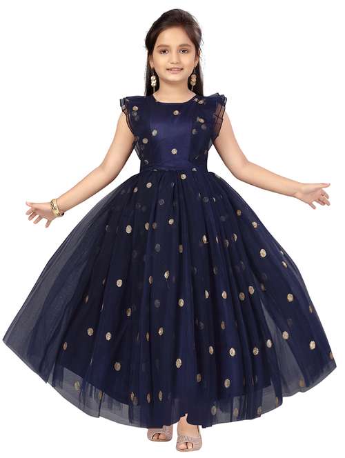 girls navy blue embellished gown - 21356466 -  Standard Image - 0