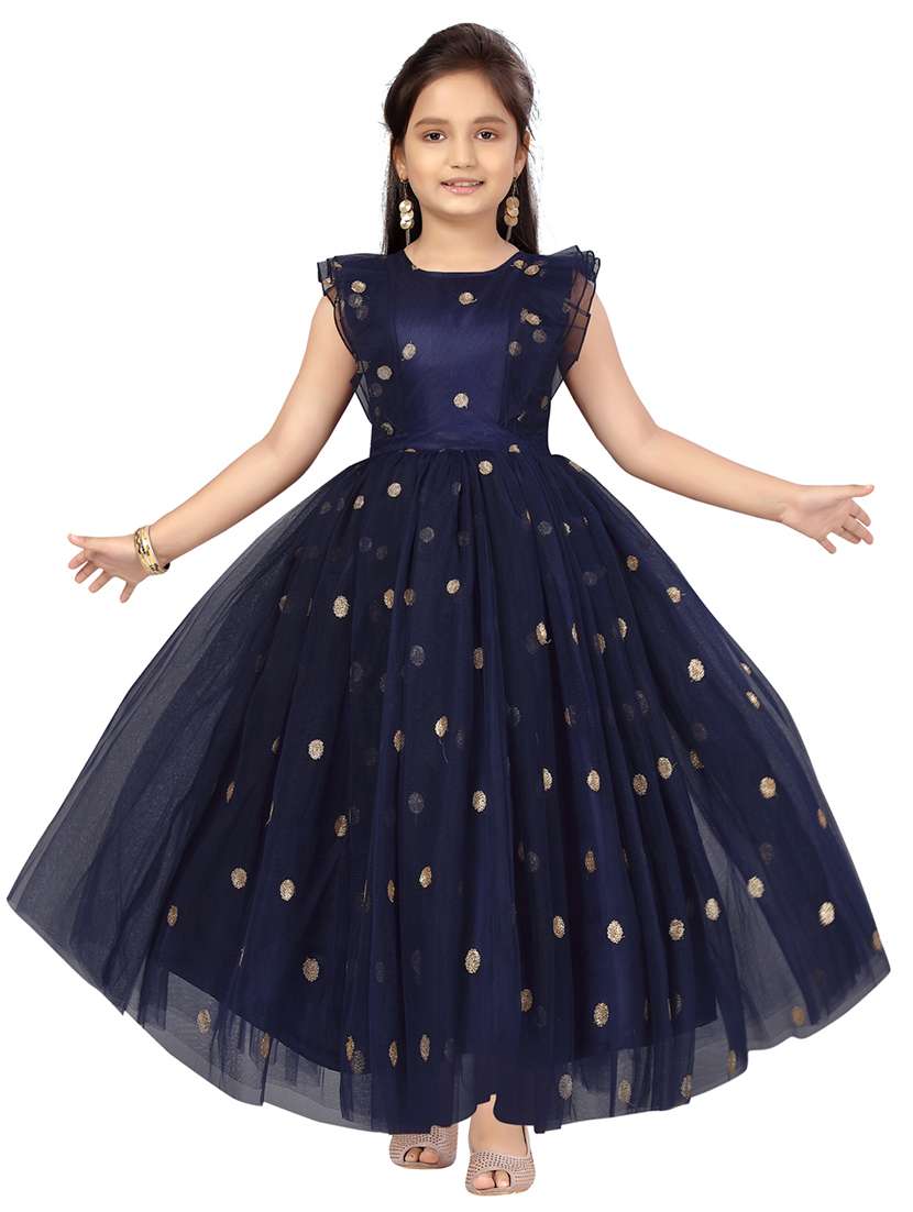 girls navy blue embellished gown - 21356466 -  Zoom Image - 0