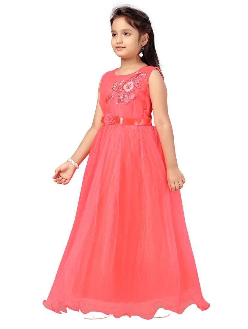 girls round neck party gown - 21356470 -  Standard Image - 1