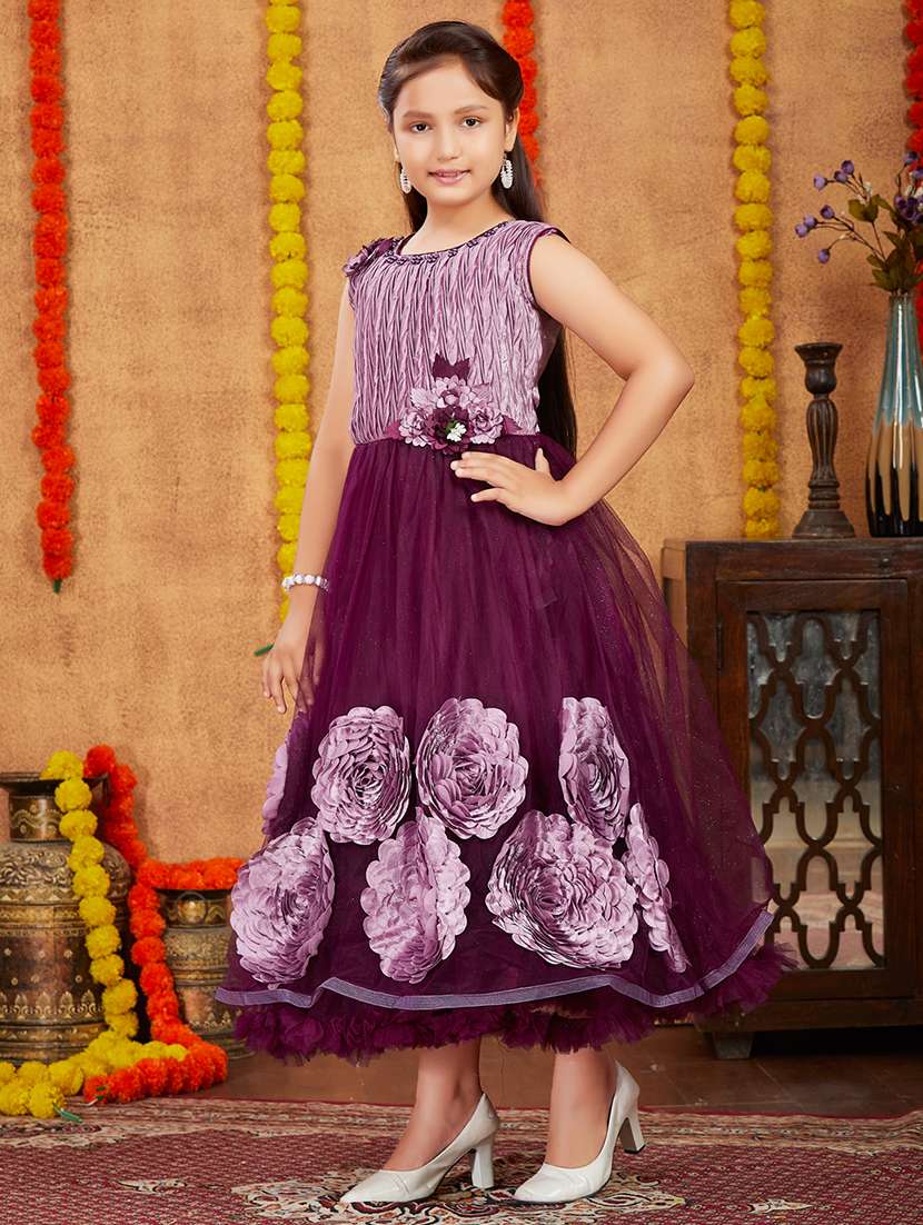 girls round neck party gown - 21356516 -  Standard Image - 1