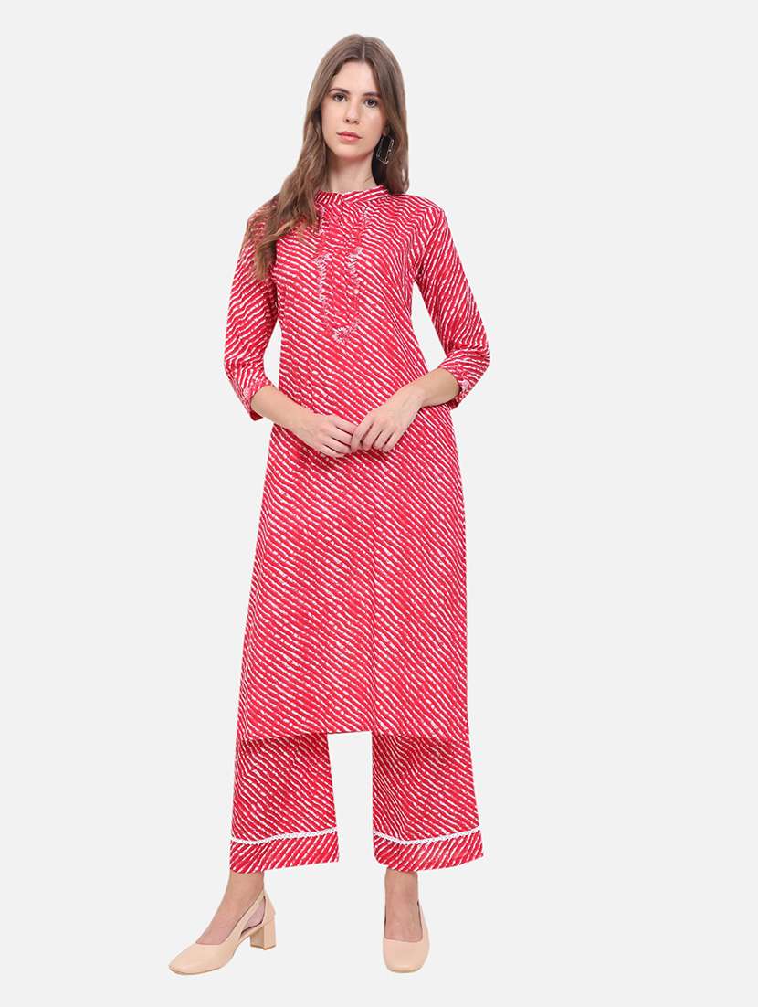 women three quarter sleeve kurta palazzo set  - 21357339 -  Standard Image - 4