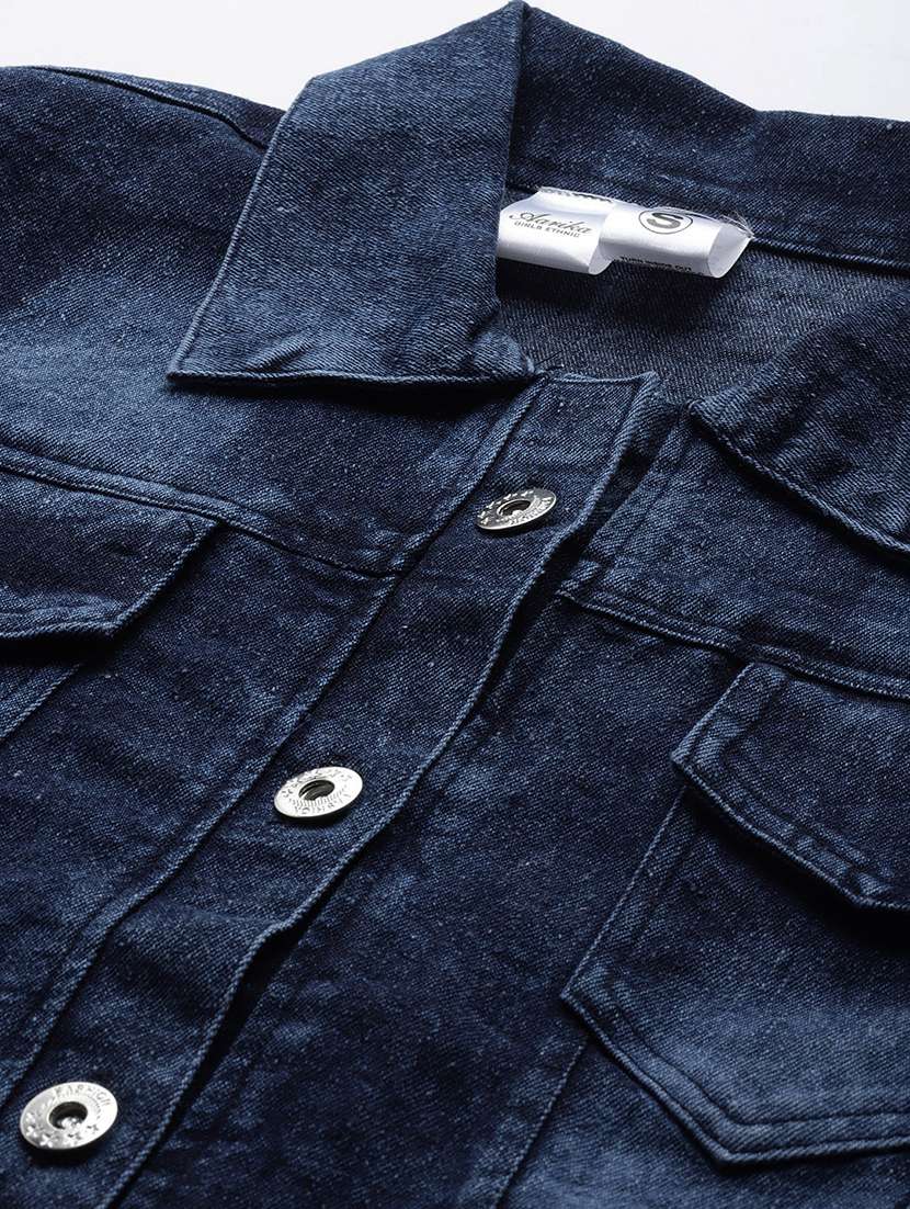 women long sleeve denim jacket - 21357341 - Standard Image - 4