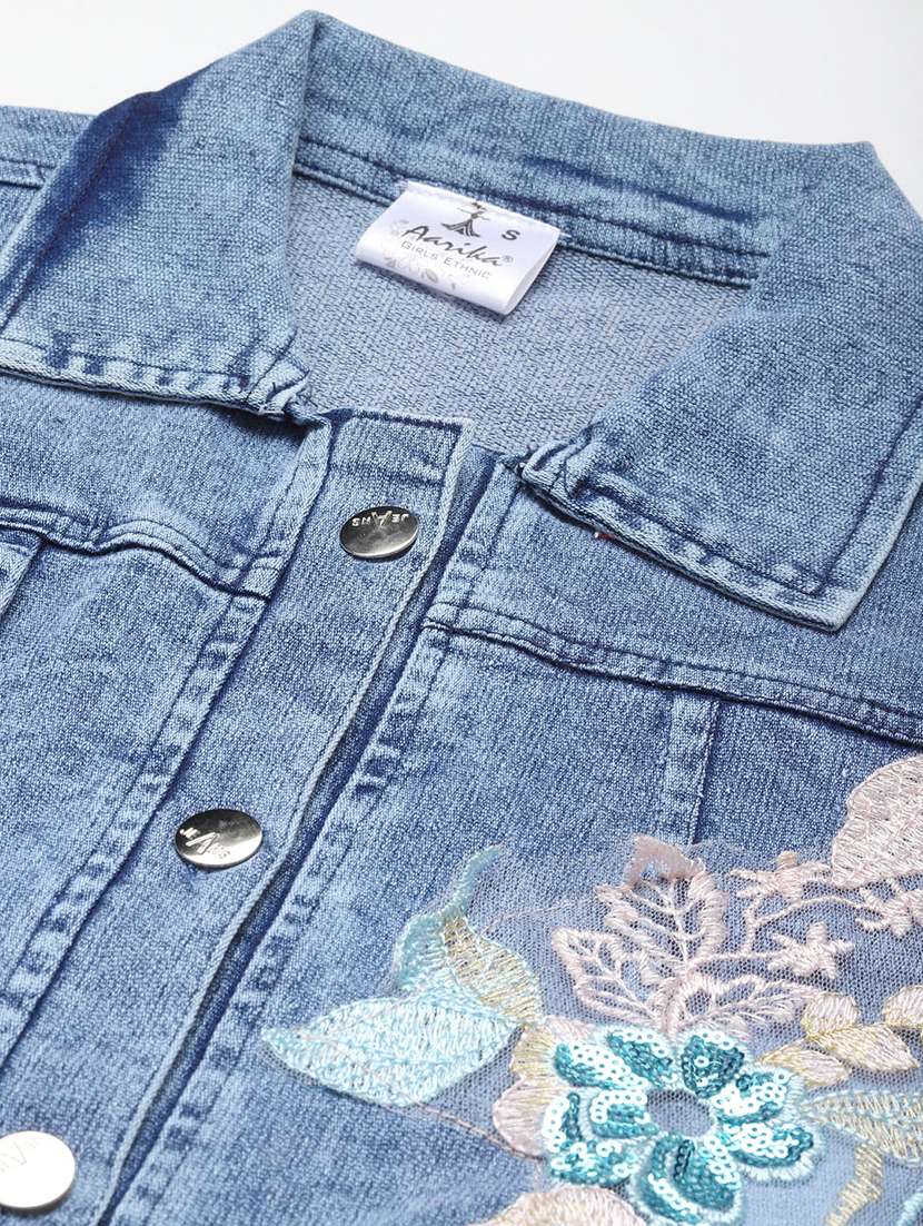 women long sleeve denim jacket - 21357343 - Standard Image - 4
