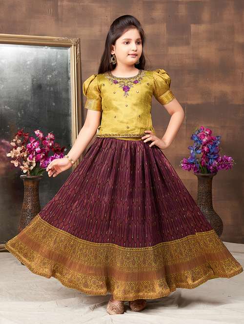 girls round neck lehenga choli - 21357440 - Standard Image - 0