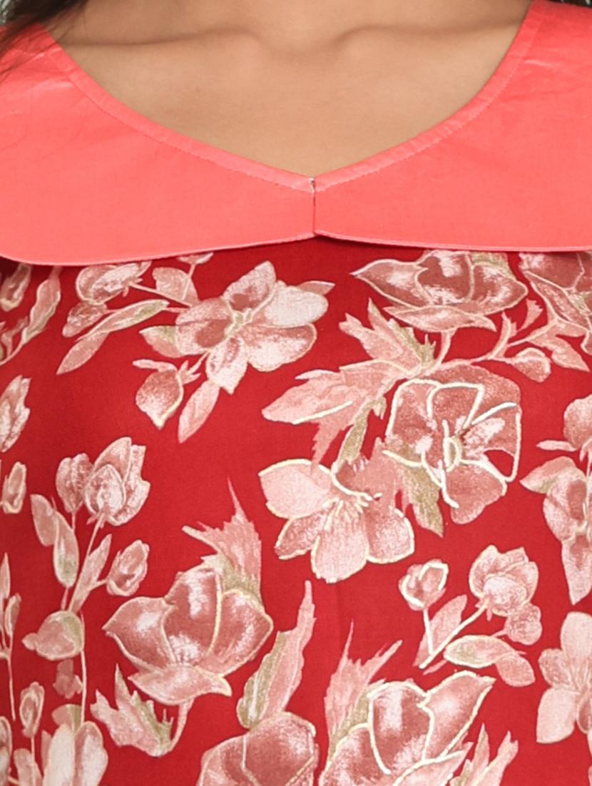 women three quarter sleeve a-line kurta - 21357903 - Standard Image - 4
