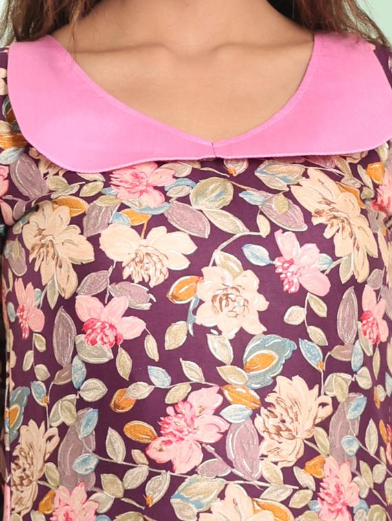 women three quarter sleeve a-line kurta - 21357905 - Standard Image - 4