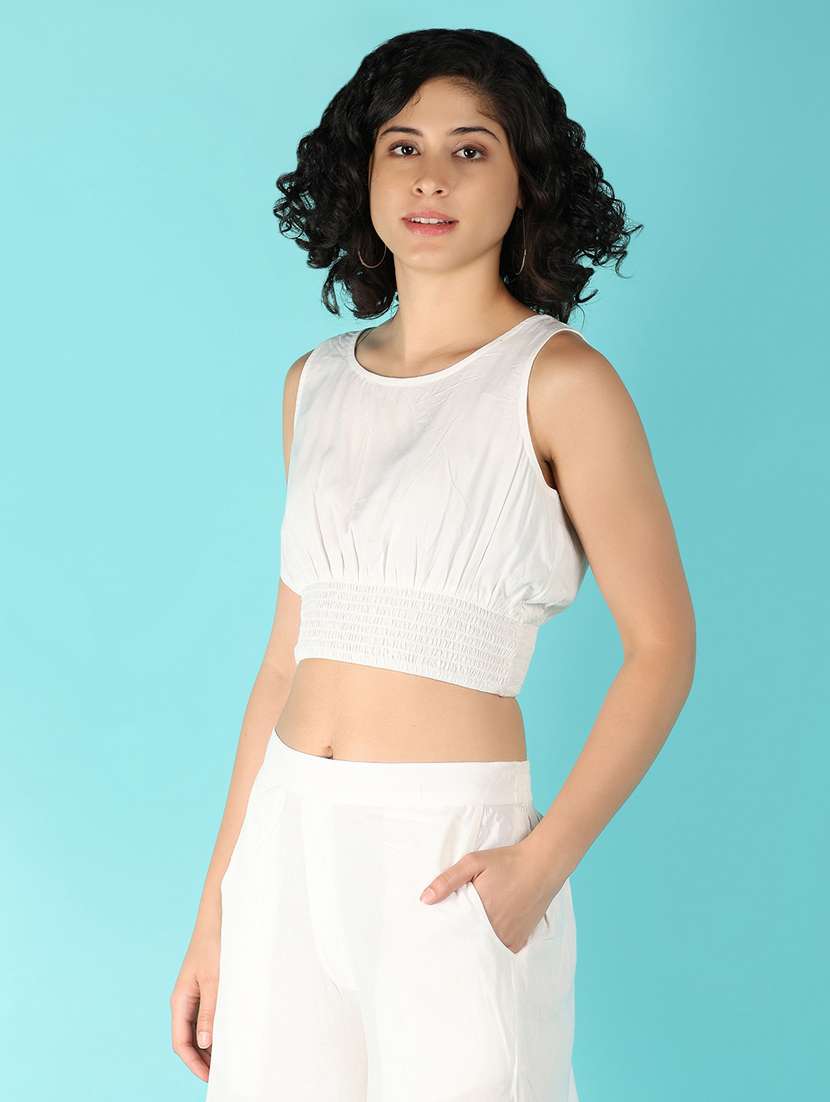 women solid top and trouser co-ord set - 21359145 -  Standard Image - 1