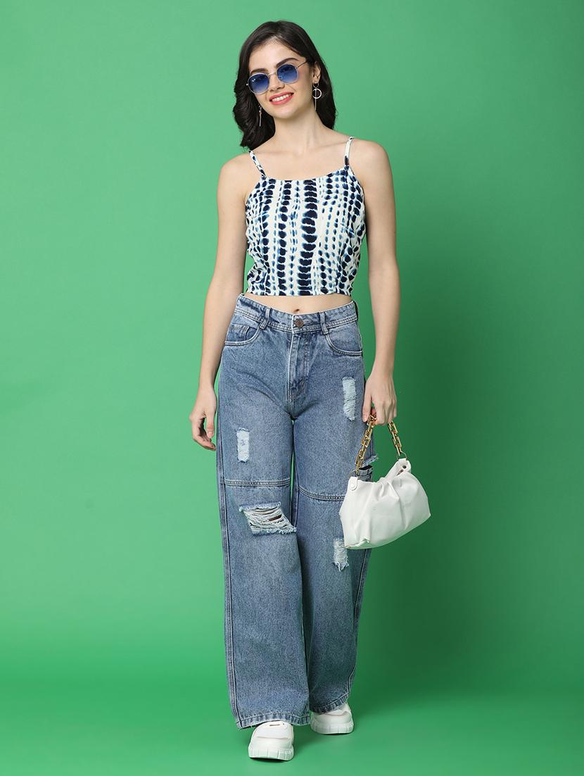 women white tie & dye crop top - 21359152 - Standard Image - 4