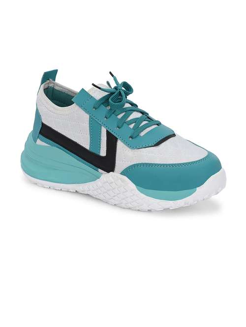 Women Turquoise Lace Up Sneaker