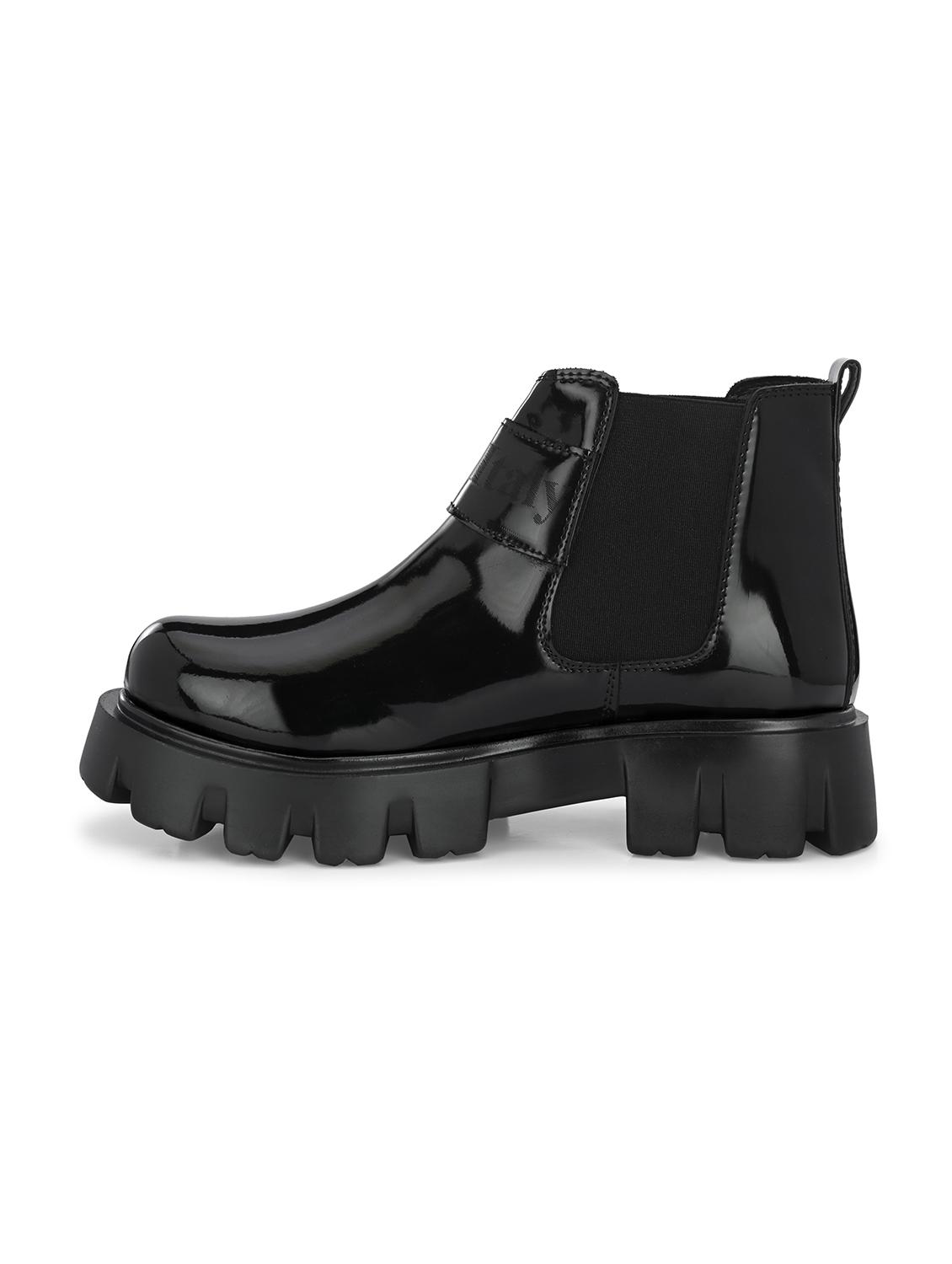 black synthetic high tops boots - 21359347 - Standard Image - 4