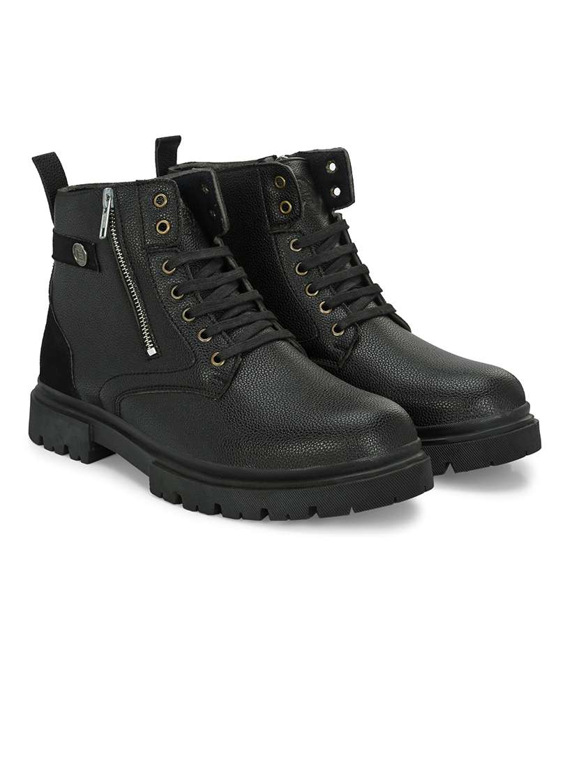 black synthetic high tops boots - 21359352 -  Standard Image - 1