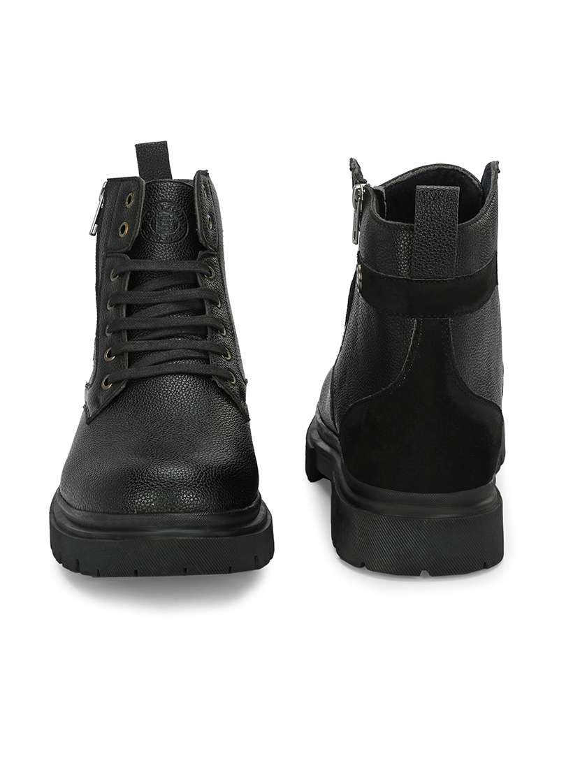black synthetic high tops boots - 21359352 -  Standard Image - 4
