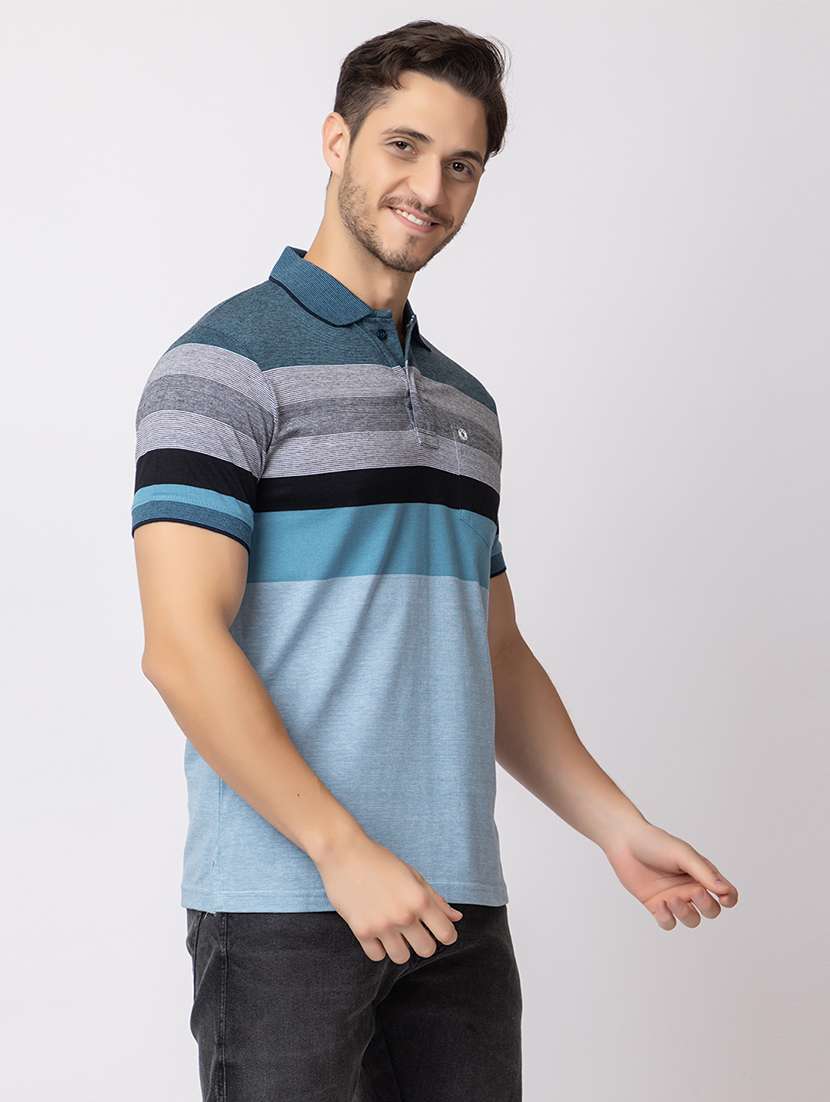 men striped polo t-shirt - 21359364 - Standard Image - 1