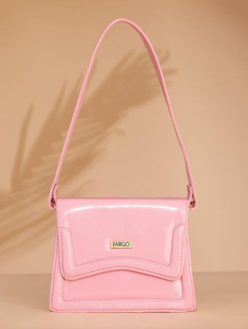 women pink leatherette solids handbag - 21359406 -  Standard Image - 0