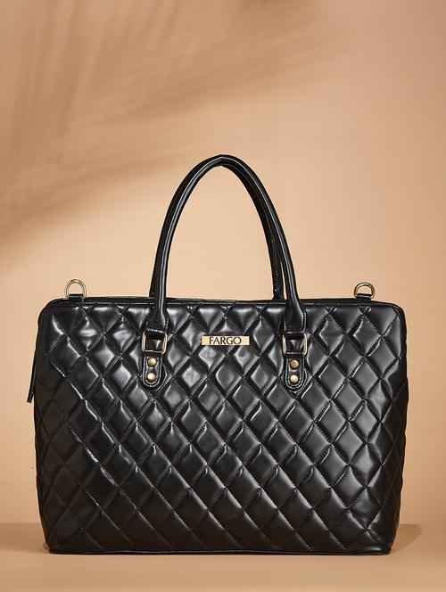 women solid leatherette handbag - 21359411 - Standard Image - 0