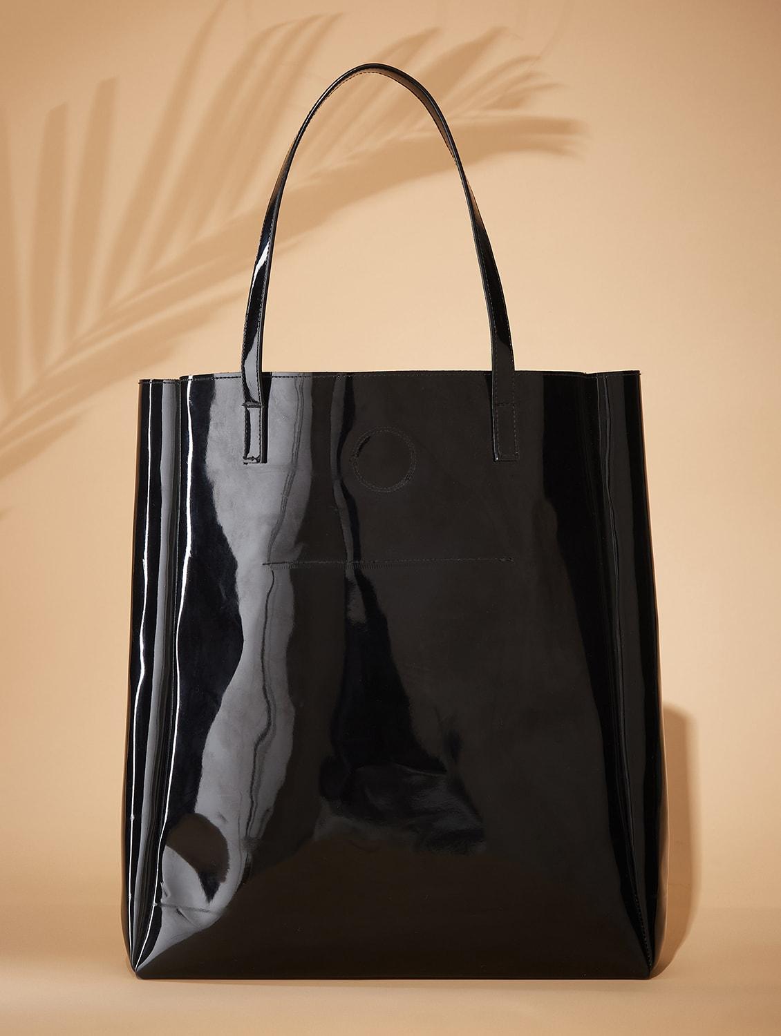 women solid leatherette handbag - 21359439 - Standard Image - 1