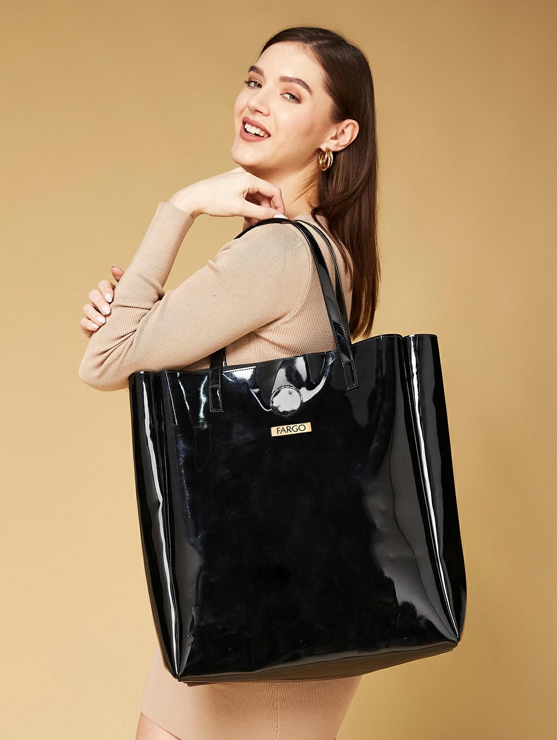 women solid leatherette handbag - 21359439 - Standard Image - 4